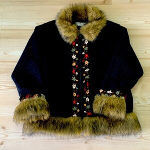 Tasha Polizzi Saddleblanket Coat Faux Fur Sz. L